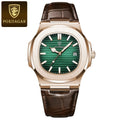 Relógio POEDAGAR Masculino Quadrado de Luxo pulseira de couro