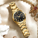 Relógio Curren de quartzo com mostrador romano original feminino de aço inoxidável