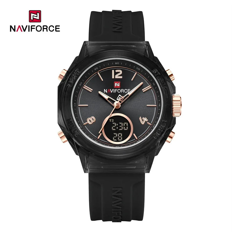 Relógio NAVIFORCE Led de Quartzo À Prova D 'Água pulseira de Silicone