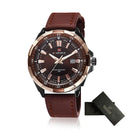 Relógio NAVIFORCE quartzo pulseira de couro perfil moderno, casual e esportivo