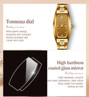 Relógio OLEVS Luxo Tungstênio Aço Banda Tonneau Design Quartzo