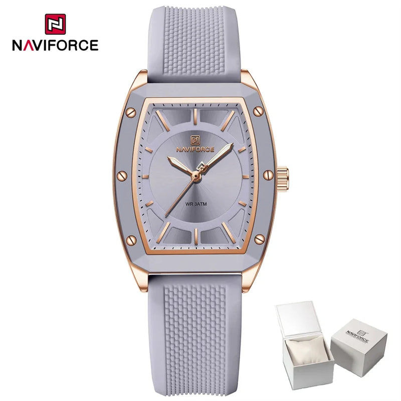 Naviforce relógio de quartzo  modelo de luxo digital feminino pulseira de silicone