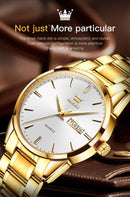 Relógio OLEVS Classic Gold  Luxo de Alta Qualidade  À Prova D'Água em Aço Inoxidável de Quartzo