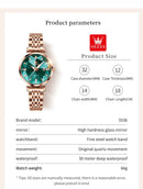 OLEVS Relógio Feminino Marca de Luxo, Elegante em Ouro Rosa