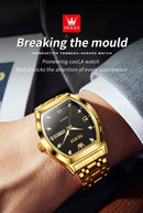 Relógios  OLEVS Masculinos Luxo Tonneau Original de Quartzo