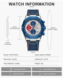 Relógios NAVIFORCE de luxo com pulseira de couro