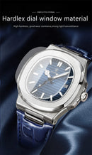 Relógio POEDAGAR Masculino Quadrado de Luxo pulseira de couro