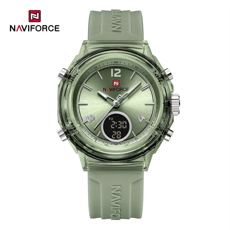 Relógio NAVIFORCE Led de Quartzo À Prova D 'Água pulseira de Silicone