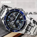 Relógio Casio com Cronógrafo em Aço Inoxidável Multifuncional