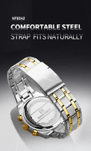 Relógio Naviforce modelo superior luxo pulseira de aço inoxidável e quartzo