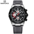 Relógios NAVIFORCE de luxo com pulseira de couro