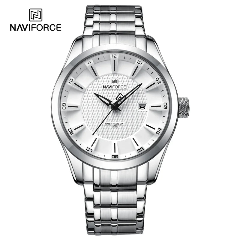 Relógio Naviforce premium pulseira de aço inoxidável
