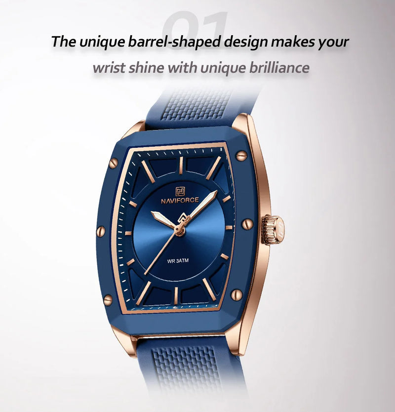 Naviforce relógio de quartzo  modelo de luxo digital feminino pulseira de silicone