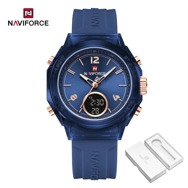 Relógio NAVIFORCE Led de Quartzo À Prova D 'Água pulseira de Silicone