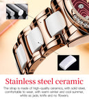 Relógio Olevs  automático de luxo, pulseira de cerâmica, à prova d'água, luminoso, design de libélula, feminino