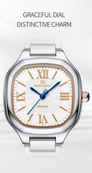 Relógio feminino NAVIFORCE luxo  de quartzo à prova d'água com pulseira de aço inoxidável