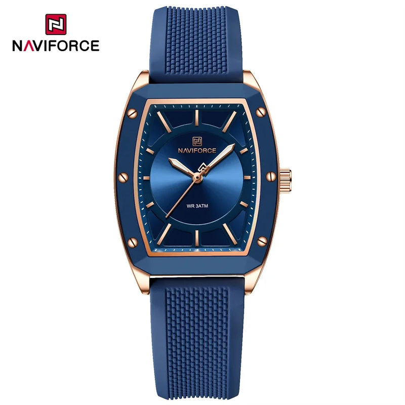 Naviforce relógio de quartzo  modelo de luxo digital feminino pulseira de silicone