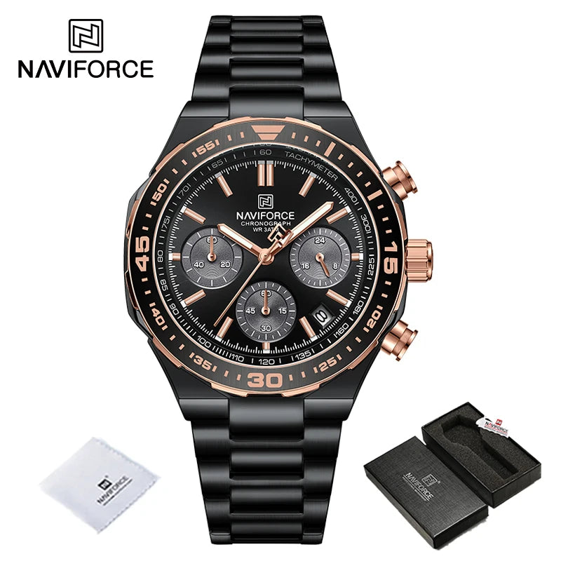 Relógio de Pulso À Prova D 'Água NAVIFORCE Multifunções Masculino  de Luxo