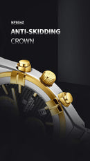 Relógio Naviforce modelo superior luxo pulseira de aço inoxidável e quartzo