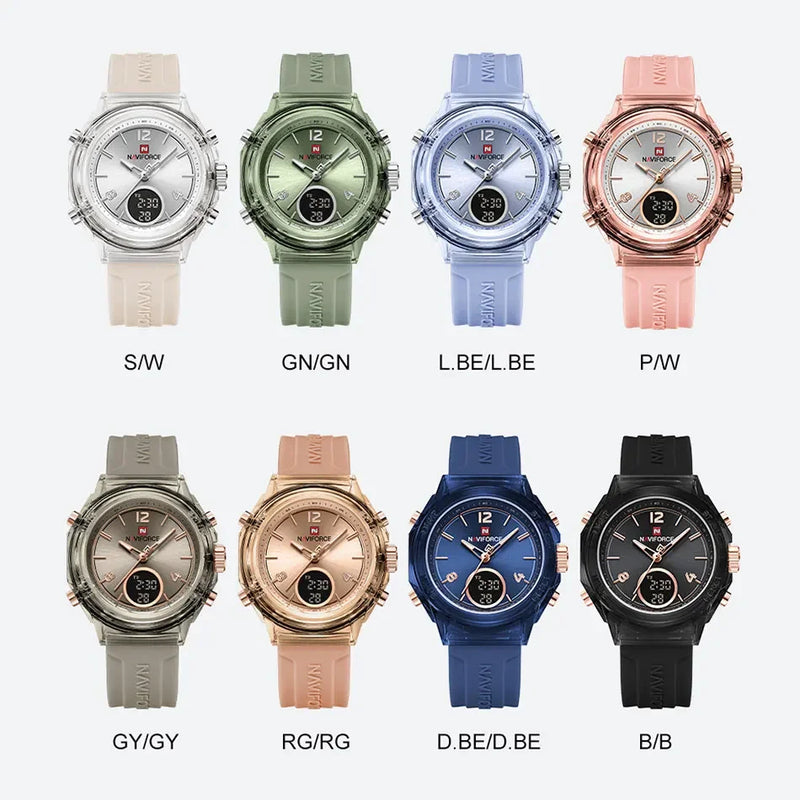 Relógio NAVIFORCE Led de Quartzo À Prova D 'Água pulseira de Silicone