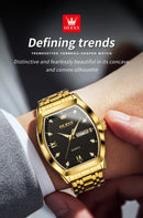 Relógios  OLEVS Masculinos Luxo Tonneau Original de Quartzo