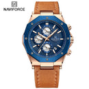 Relógios NAVIFORCE de luxo com pulseira de couro