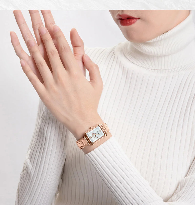 Naviforce relógio feminino luxo premium de quartzo