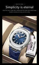 Relógio POEDAGAR Masculino Quadrado de Luxo pulseira de couro