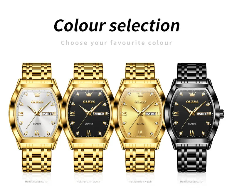 Relógios  OLEVS Masculinos Luxo Tonneau Original de Quartzo