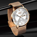 Relógio LIGE de luxo feminino à prova d água