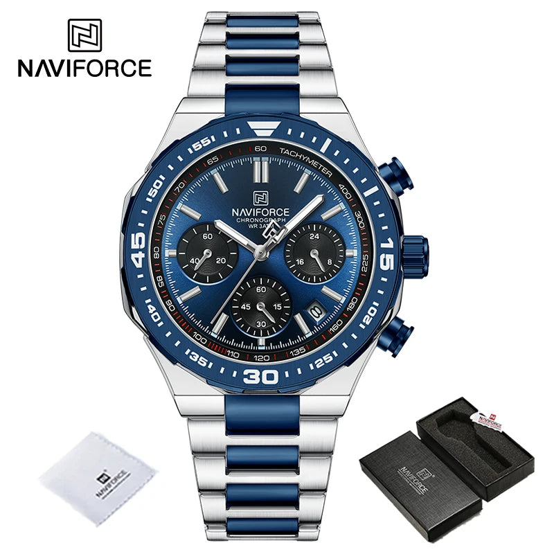 Relógio de Pulso À Prova D 'Água NAVIFORCE Multifunções Masculino  de Luxo
