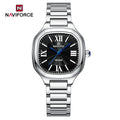 Relógio feminino NAVIFORCE luxo  de quartzo à prova d'água com pulseira de aço inoxidável