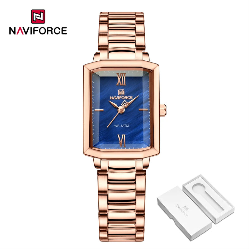 Naviforce relógio feminino luxo premium de quartzo