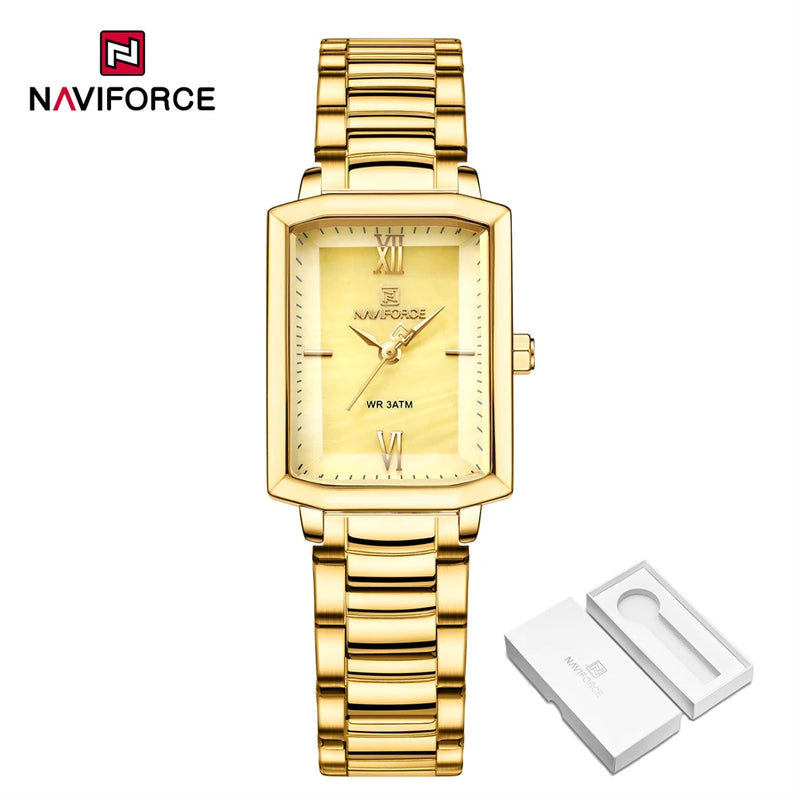 Naviforce relógio feminino luxo premium de quartzo