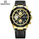 Relógios NAVIFORCE de luxo com pulseira de couro