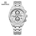 Relógio Naviforce modelo superior luxo pulseira de aço inoxidável e quartzo