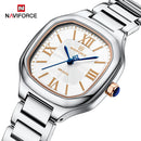 Relógio feminino NAVIFORCE luxo  de quartzo à prova d'água com pulseira de aço inoxidável
