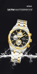 Relógio Naviforce modelo superior luxo pulseira de aço inoxidável e quartzo