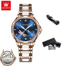 Relógio Olevs  automático de luxo, pulseira de cerâmica, à prova d'água, luminoso, design de libélula, feminino