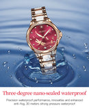 Relógio Olevs  automático de luxo, pulseira de cerâmica, à prova d'água, luminoso, design de libélula, feminino