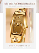 Relógio OLEVS Luxo Tungstênio Aço Banda Tonneau Design Quartzo