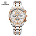 Relógio Naviforce modelo superior luxo pulseira de aço inoxidável e quartzo