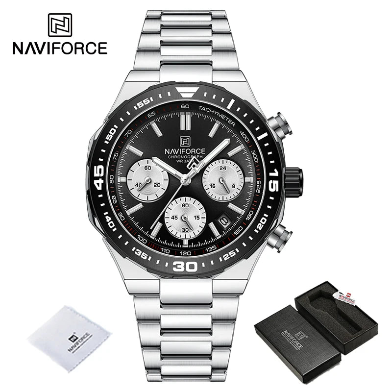 Relógio de Pulso À Prova D 'Água NAVIFORCE Multifunções Masculino  de Luxo