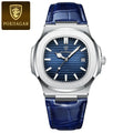 Relógio POEDAGAR Masculino Quadrado de Luxo pulseira de couro