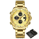 Relógio Naviforce analógico digital  pulseira de aço inoxidável